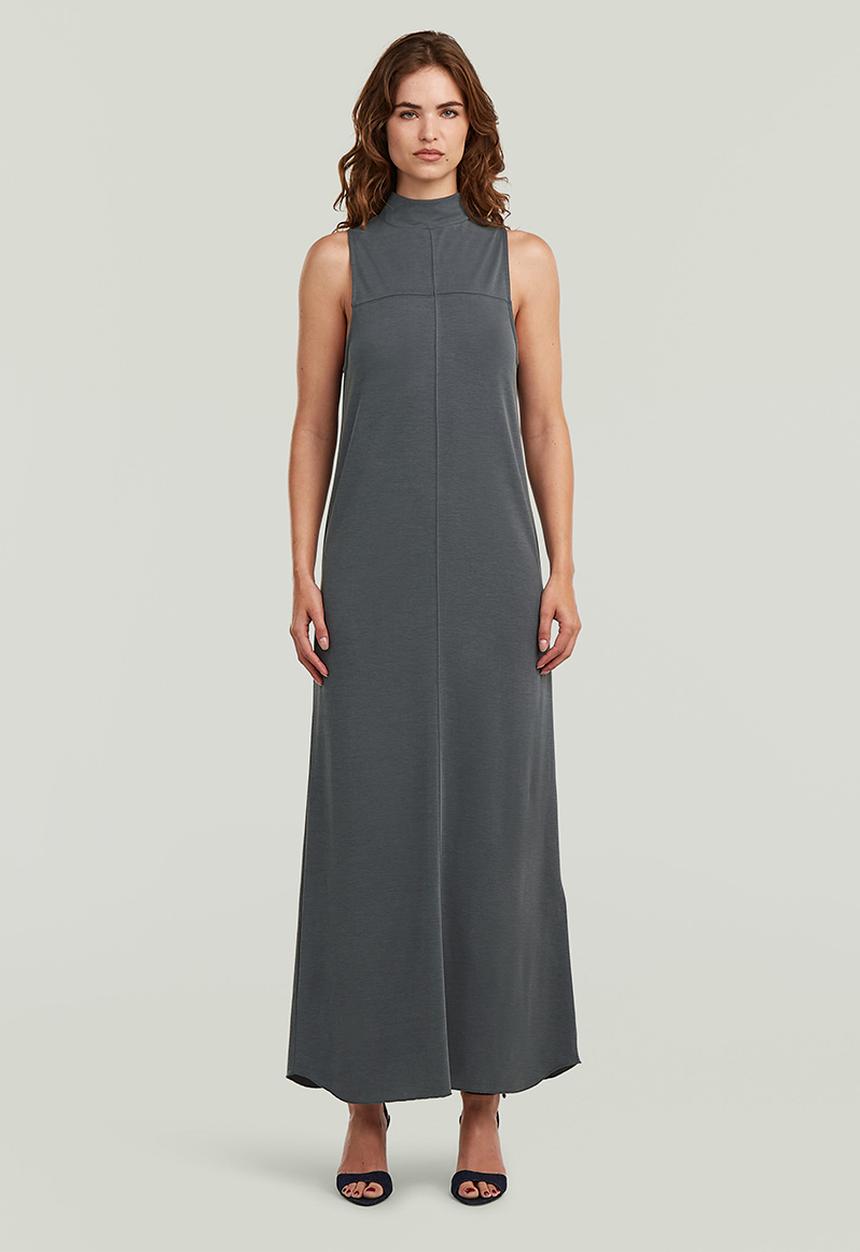 G-STAR - Long flowy mock t dress wmn - petrol