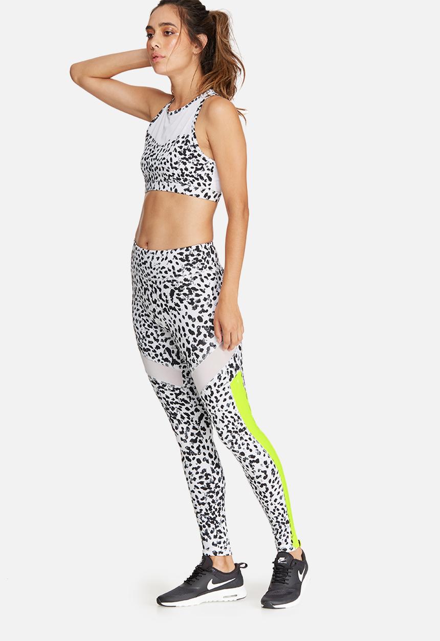 South Beach - Leopard high neck mesh crop top