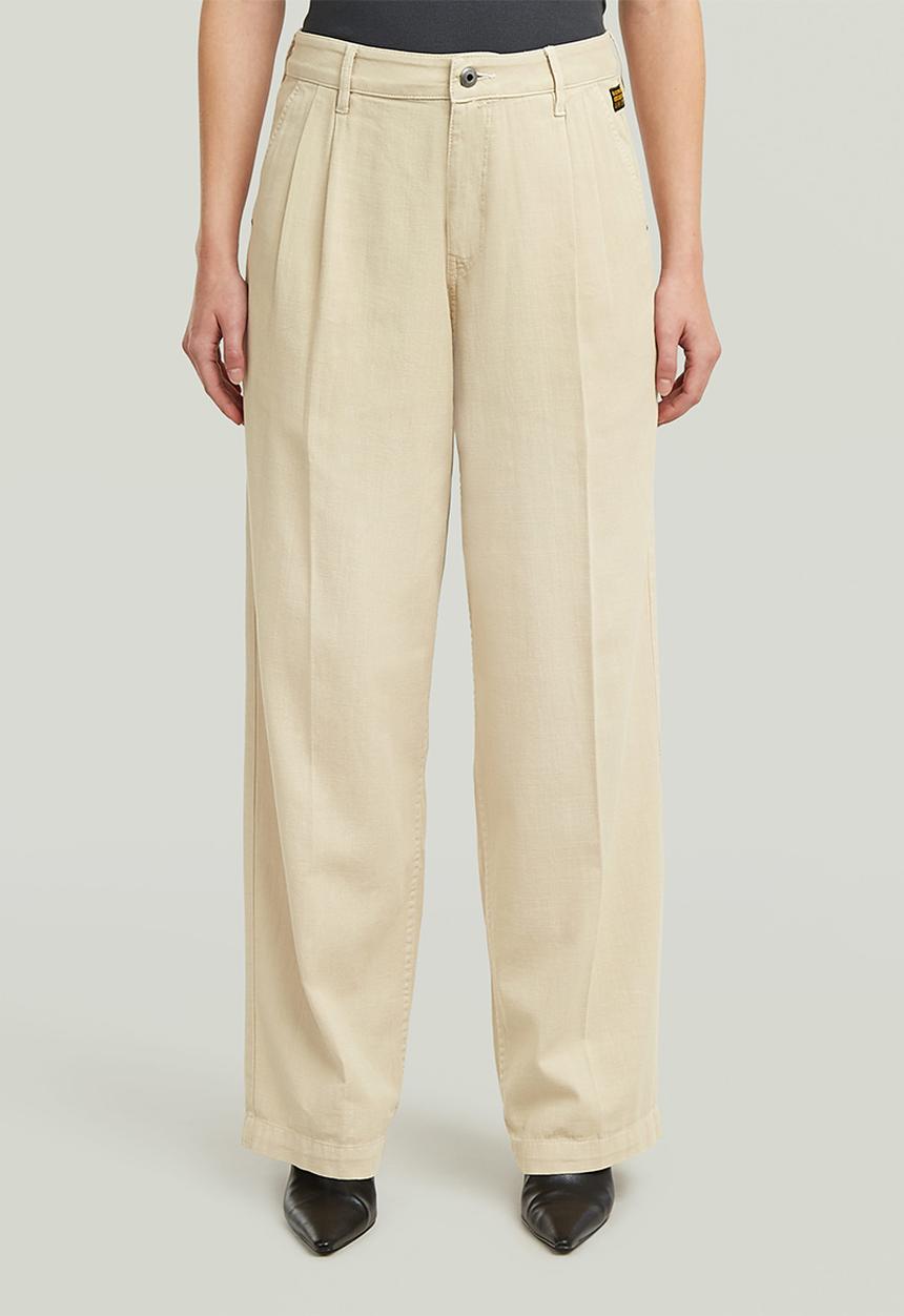 G-STAR - Pleated chino wmn - dk brick gd