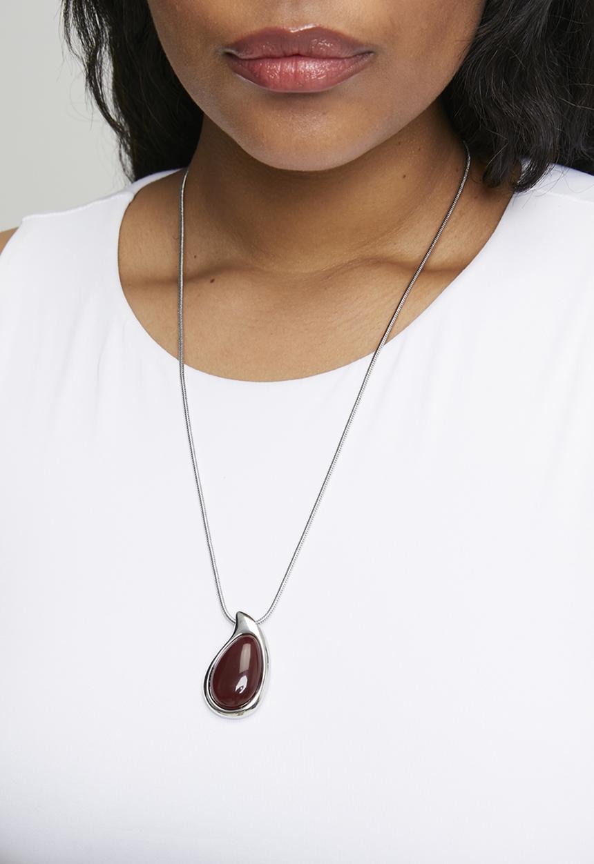 Tessa Design - Romina Gemstone Pendant Necklace-Silver