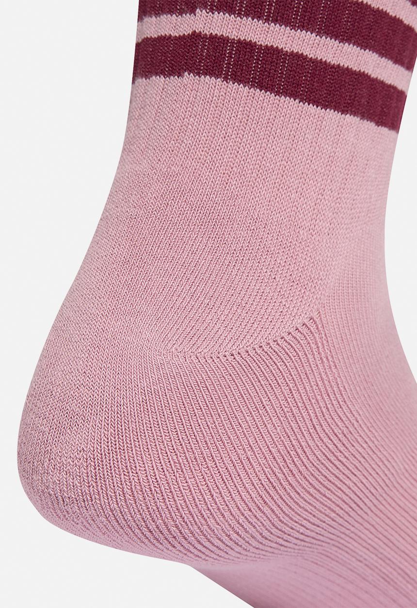 adidas Performance -  3-Stripes Cushioned Mid-Crew Socks 3pk- white/magic mauve/maroon