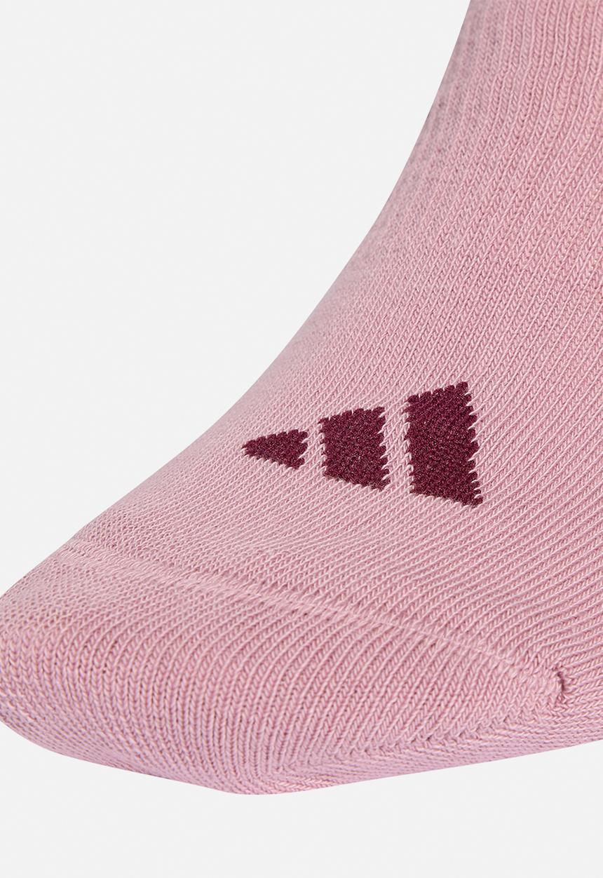 adidas Performance -  3-Stripes Cushioned Mid-Crew Socks 3pk- white/magic mauve/maroon