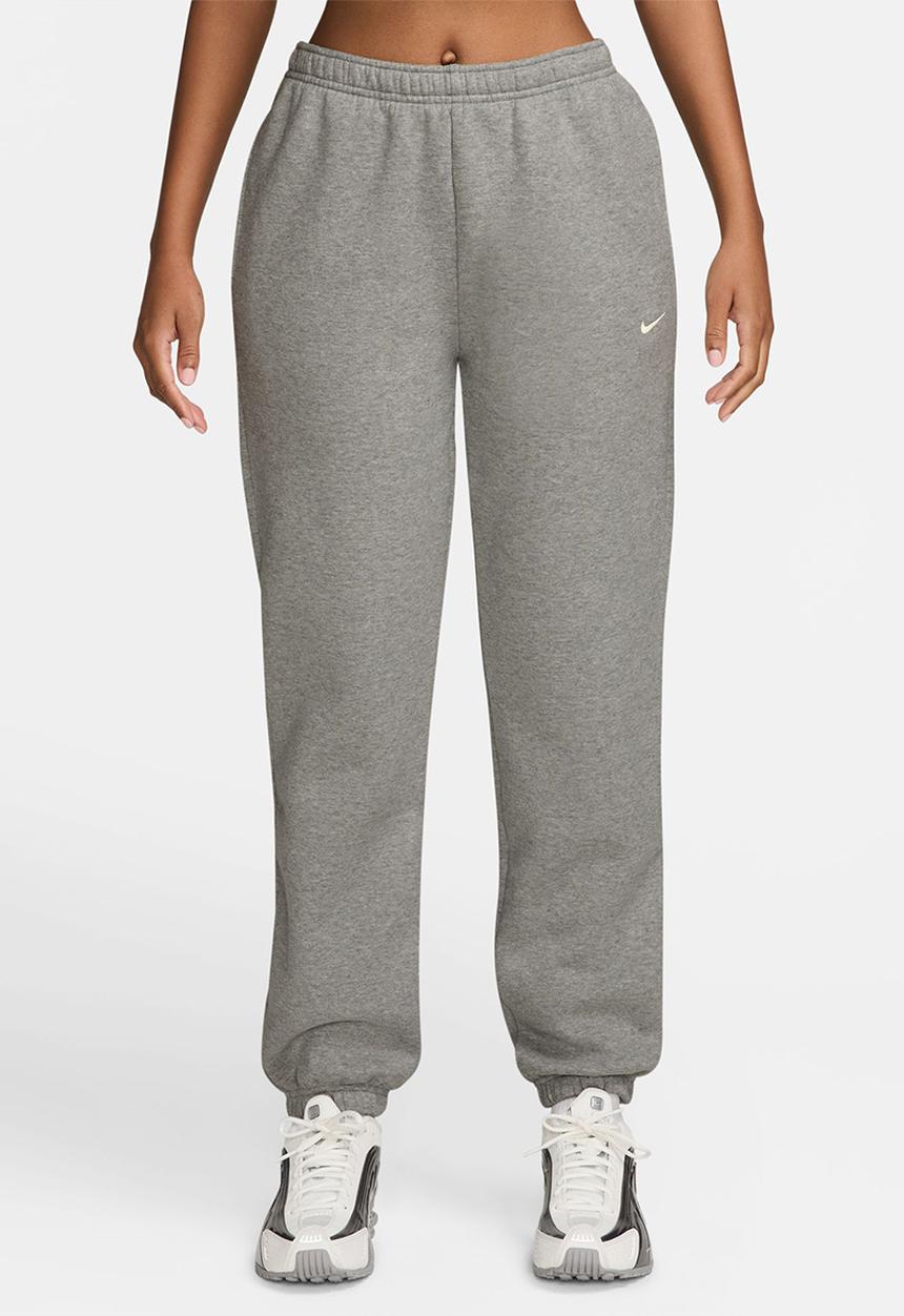 Nike - Nike Studio Fleece Medium Weight Women's Mid-Rise Cuffed Pants - Dk Grey Heather/Sail