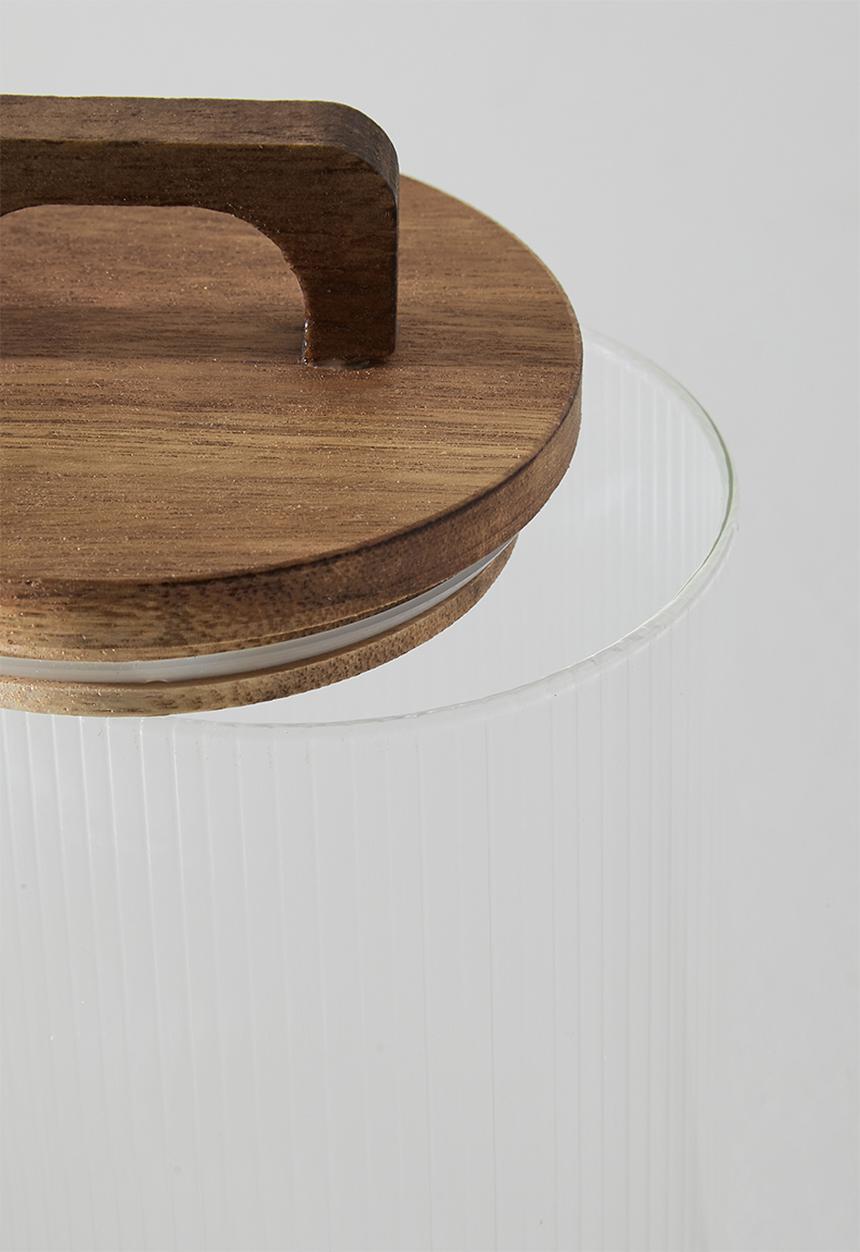 Excellent Houseware - Ribbed glass storage - Clear