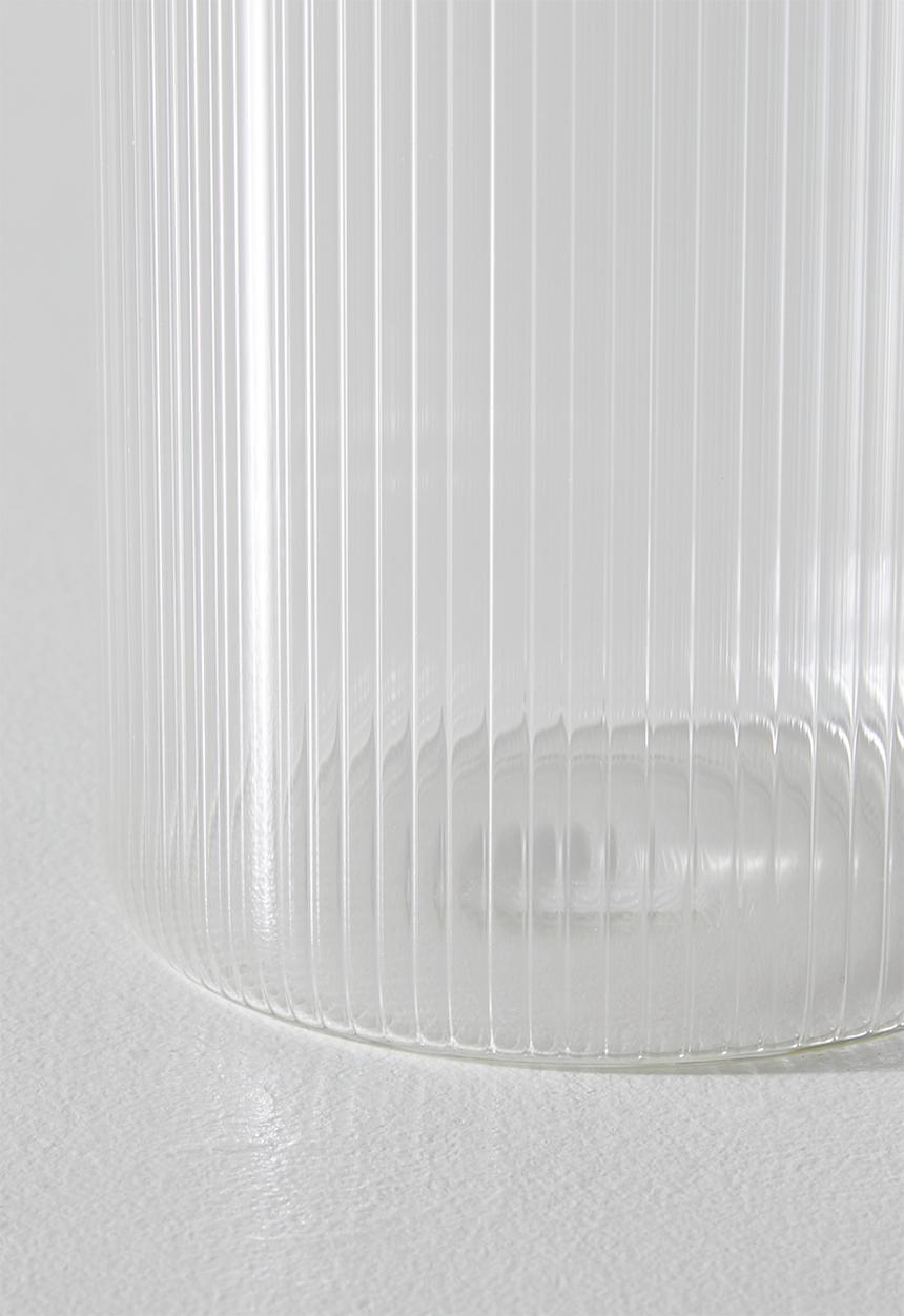 Excellent Houseware - Ribbed glass storage - Clear