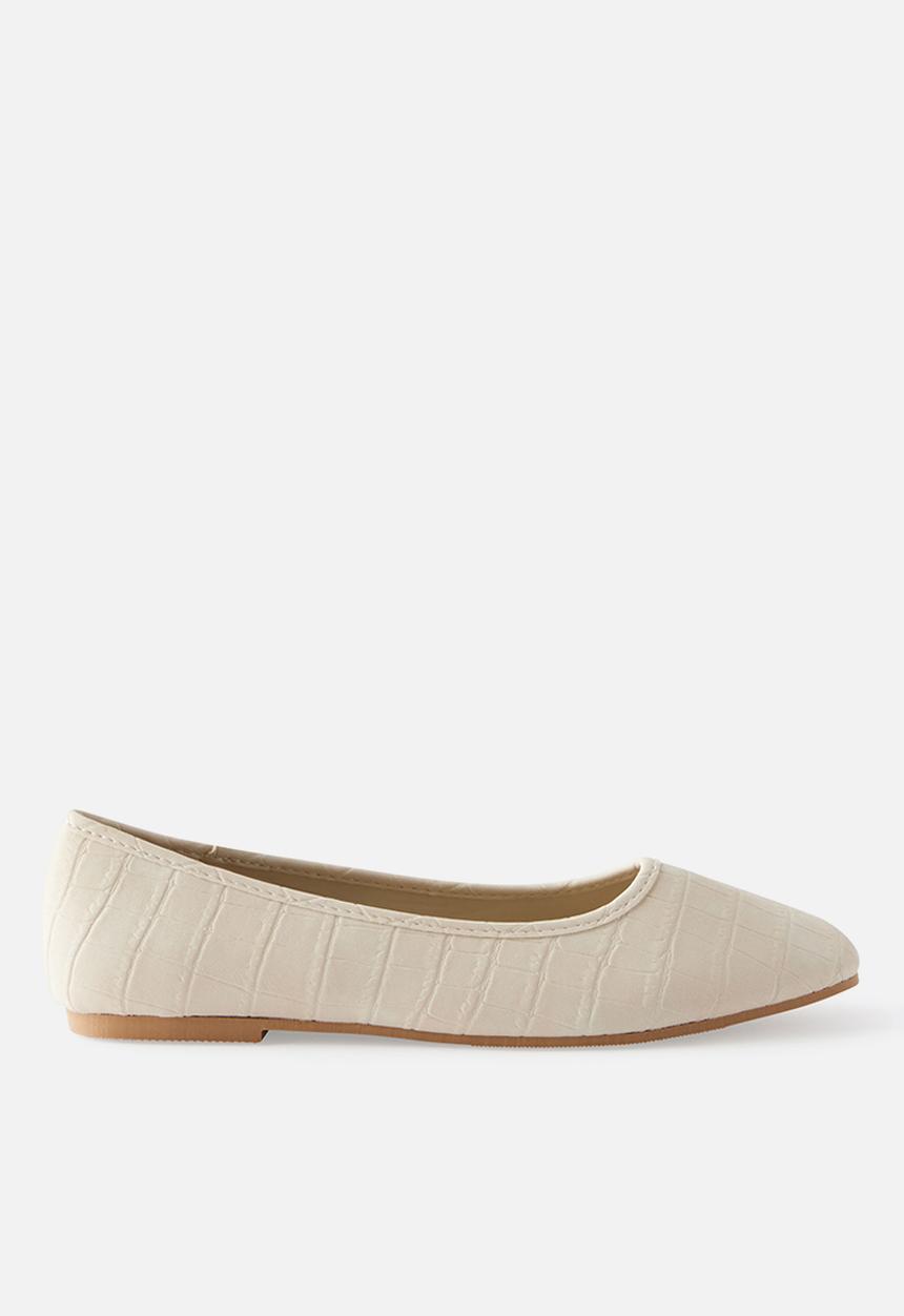Cotton On - Frankie ballet - ecru croc micro