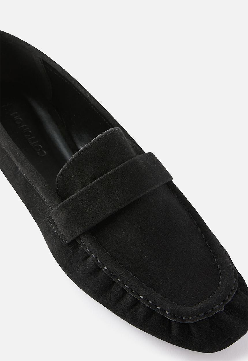 Cotton On - Taylor ruched loafer - black micro
