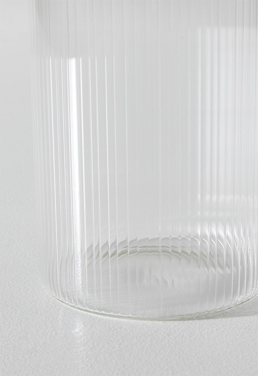 Excellent Houseware - Ribbed glass storage - Clear