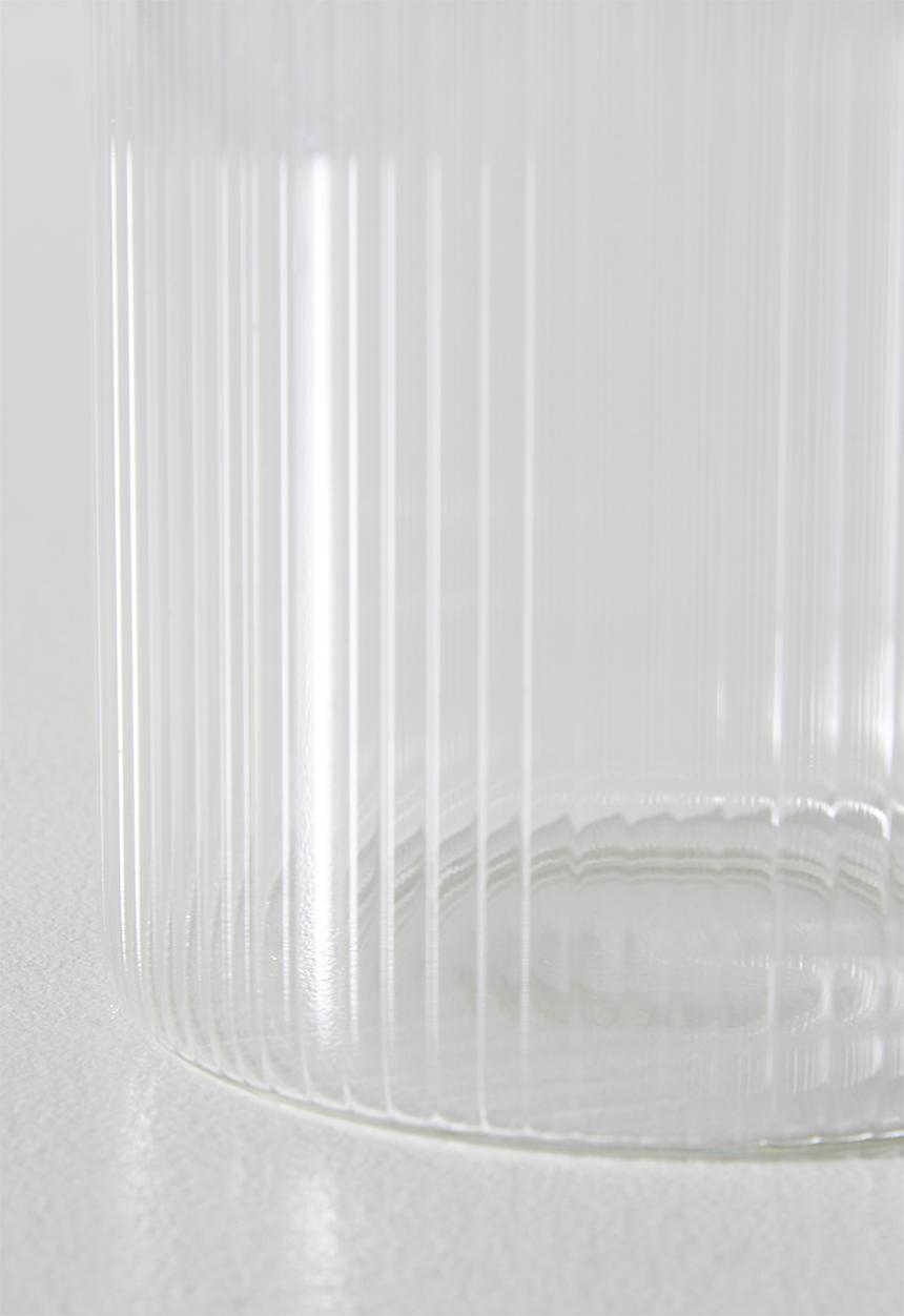 Excellent Houseware - Ribbed glass storage - Clear