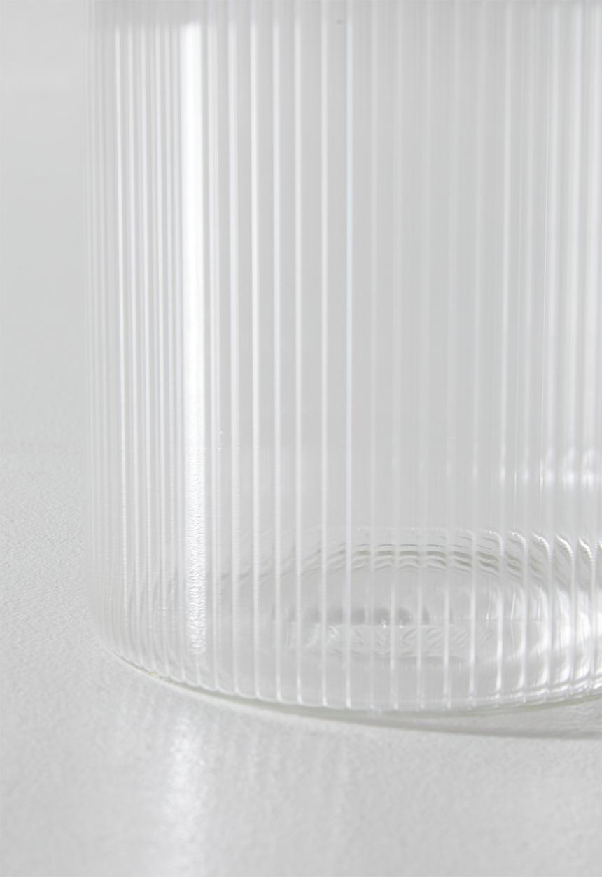 Excellent Houseware - Ribbed glass storage - Clear