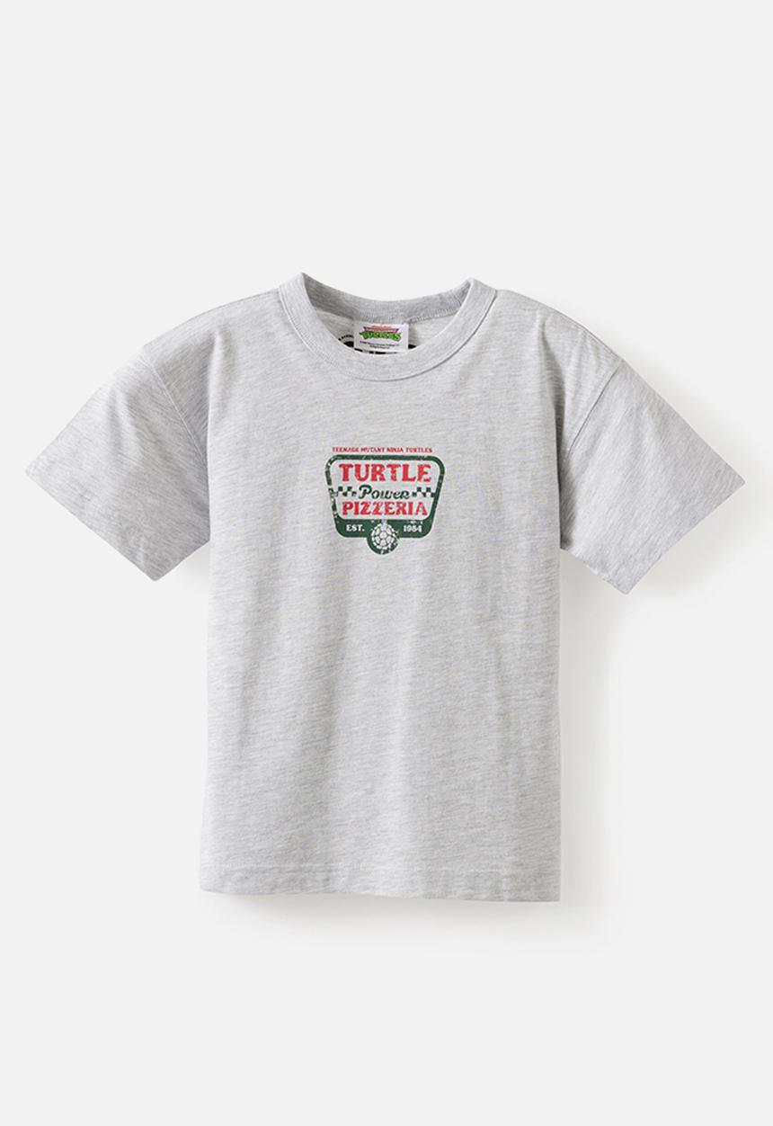 Cotton On - Licensed Drop Shoulder Short Sleeve Tee - Lcn Nic Grey Marle/Tmnt Pizzeria