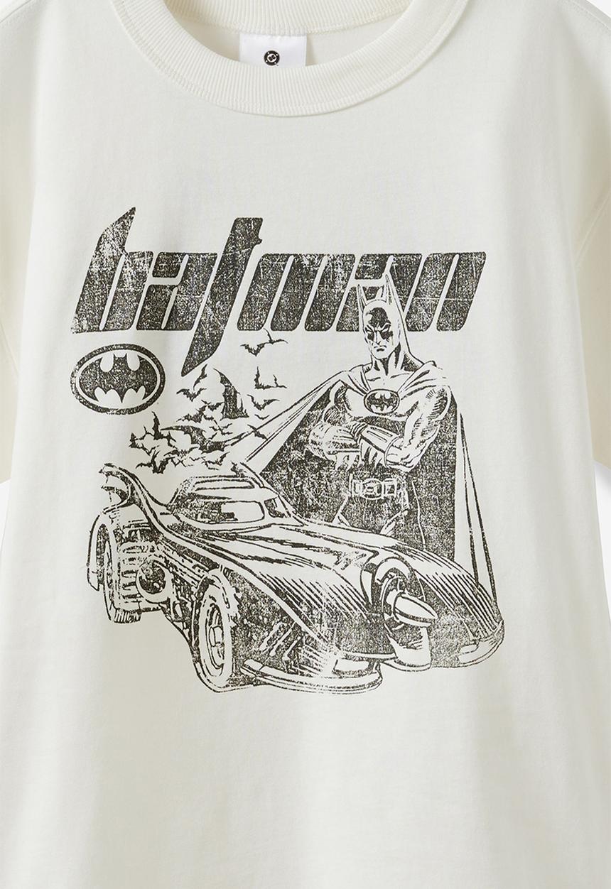 Cotton On - Licensed Drop Shoulder Short Sleeve Tee - Lcn Wb Vanilla/Batman Sketch