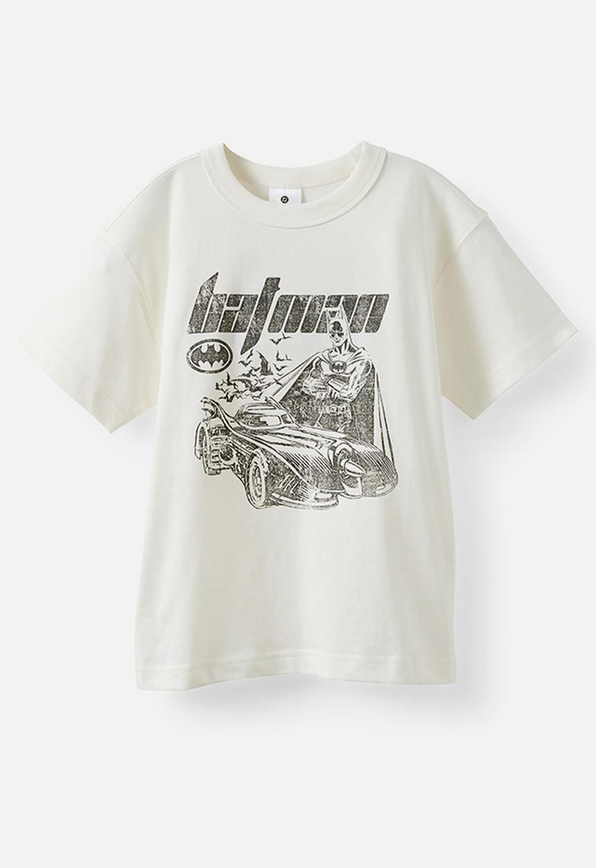Cotton On - Licensed Drop Shoulder Short Sleeve Tee - Lcn Wb Vanilla/Batman Sketch