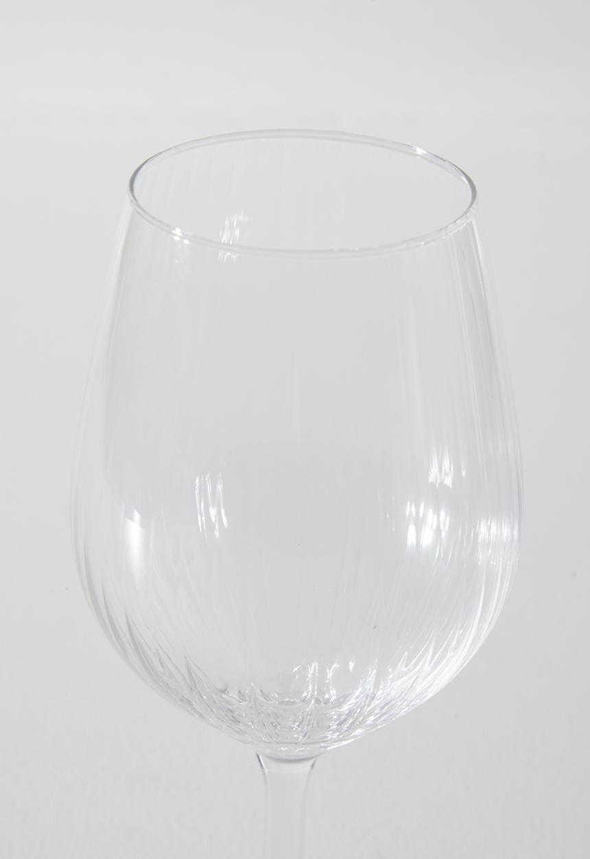 Excellent Houseware - DipRribbed wine glasses 380ml set of 4 - Clear