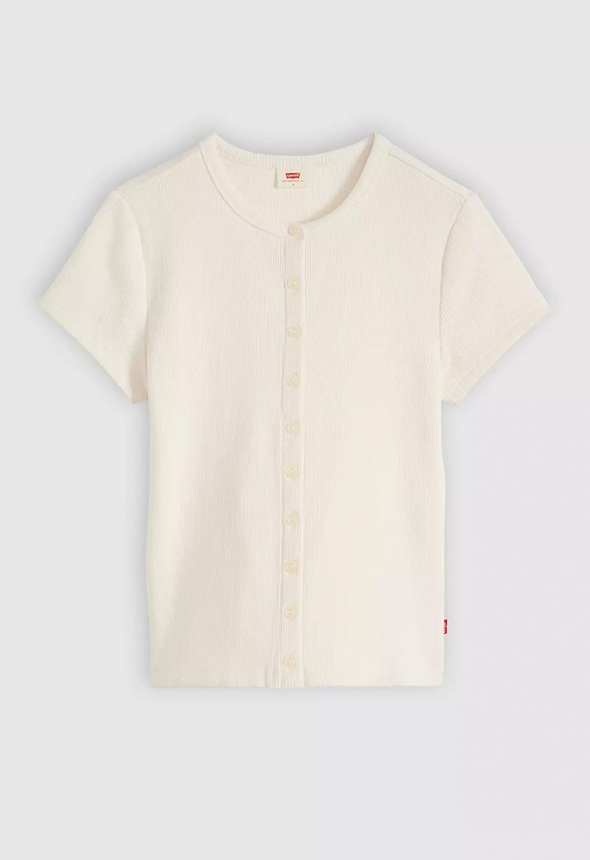 Levi’s® - Rory Button Through Short Sleeve - Egret Rib