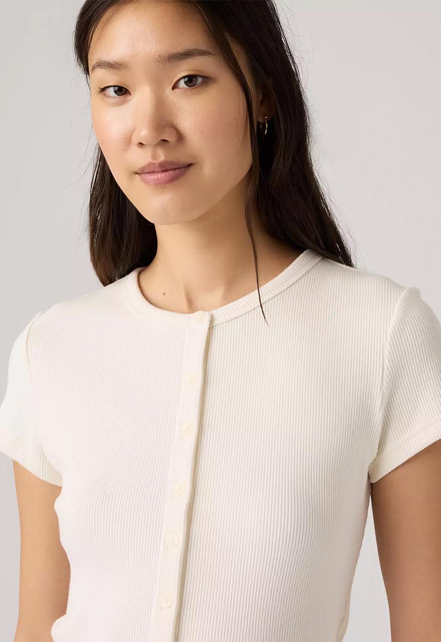 Levi’s® - Rory Button Through Short Sleeve - Egret Rib
