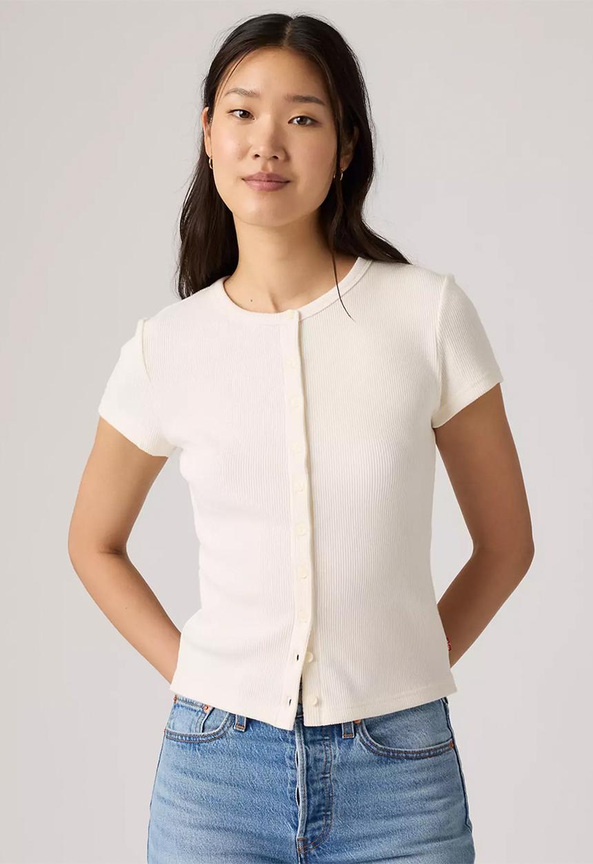 Levi’s® - Rory Button Through Short Sleeve - Egret Rib