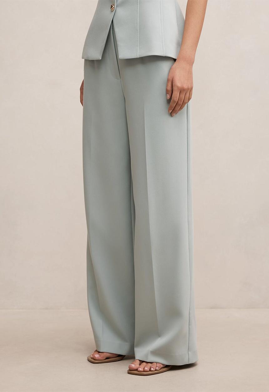 Forever New - Lee wide leg pants in hazy aqua suit