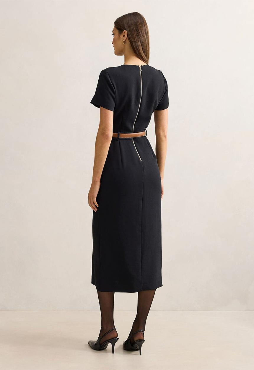 Forever New - Bailee Belted Tailored Midi Dress in Black