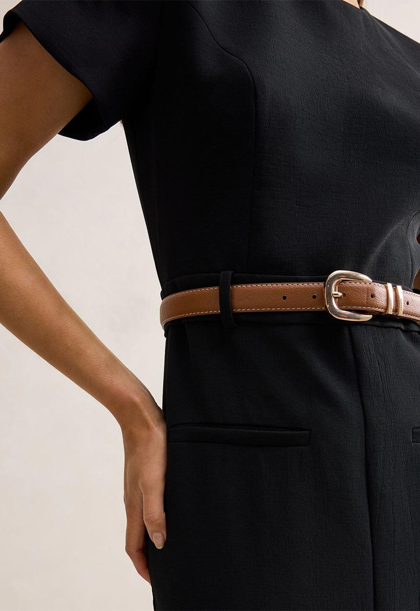 Forever New - Bailee Belted Tailored Midi Dress in Black