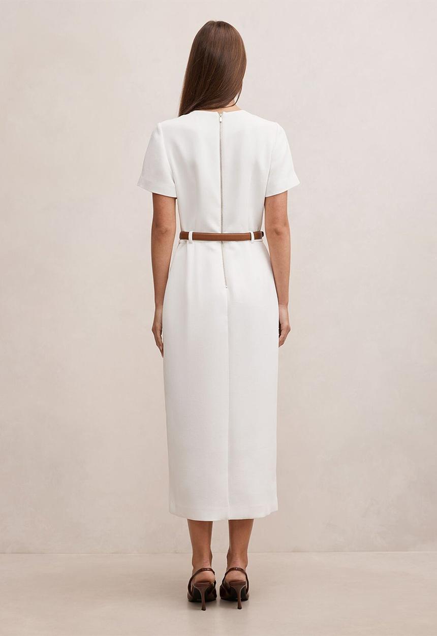 Forever New - Bailee belted tailored midi dress in porcelain