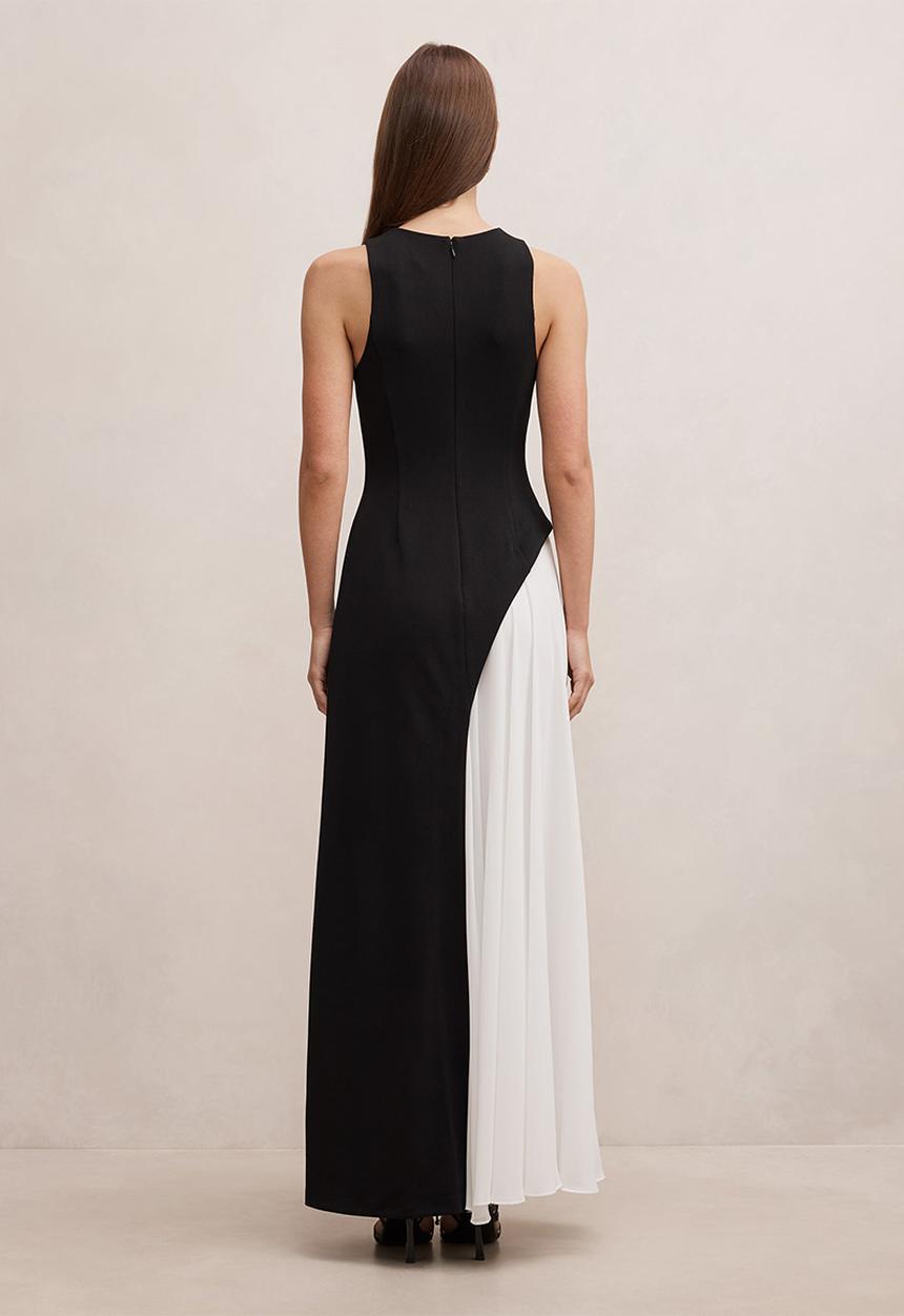 Forever New - Candace halter contrast maxi dress in black/white