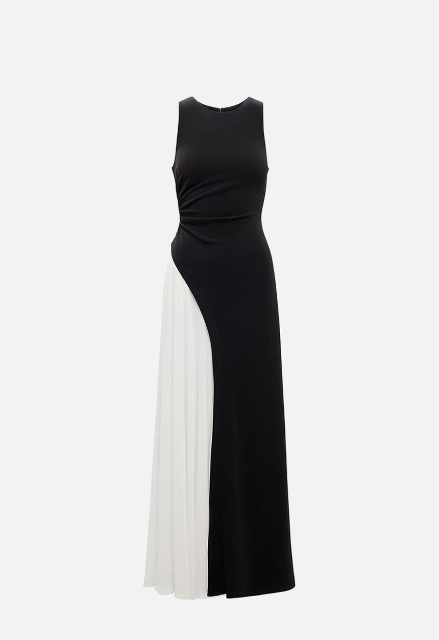 Forever New - Candace halter contrast maxi dress in black/white