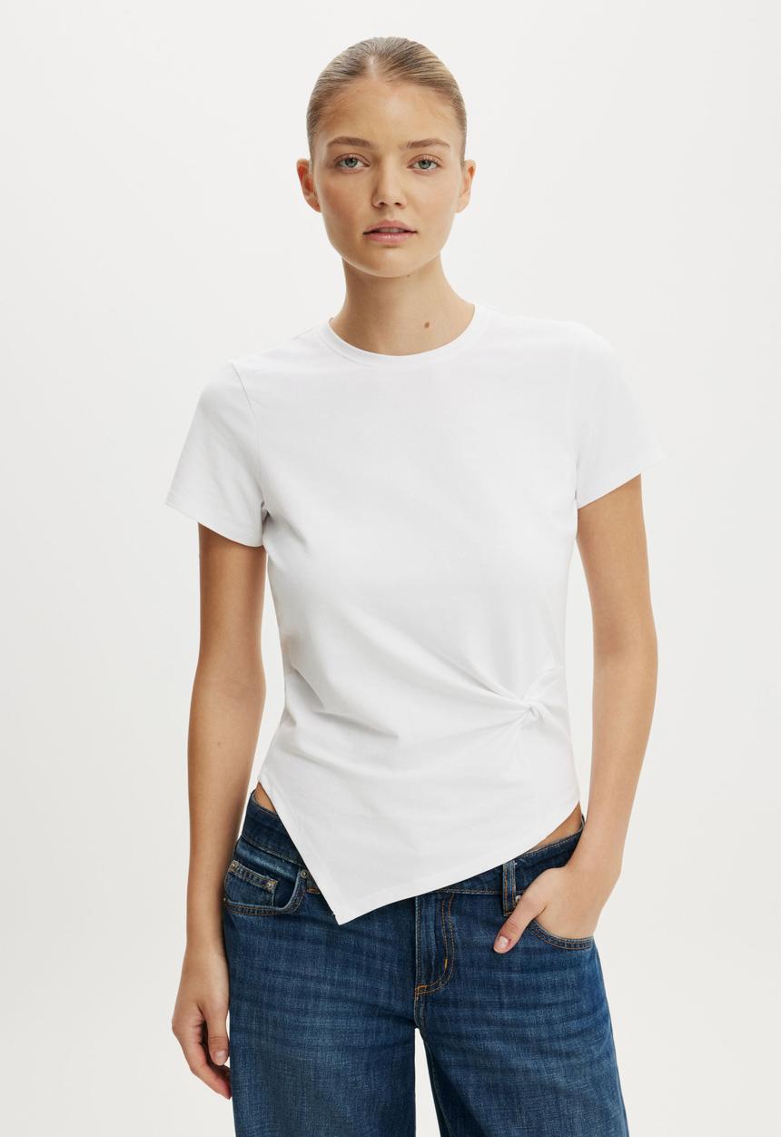 Cotton On - Twist Short Sleeve Tee - White