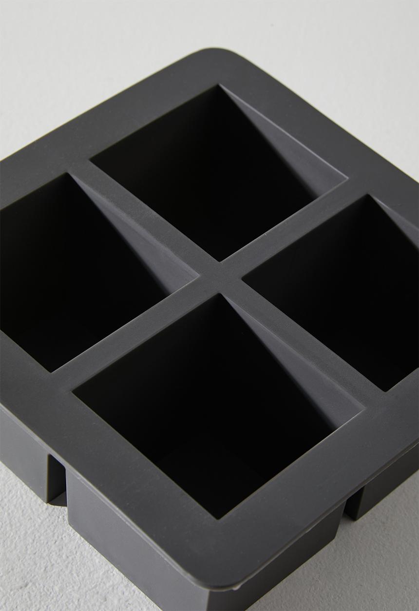 Excellent Houseware - Grande sqaure ice cube tray - Black