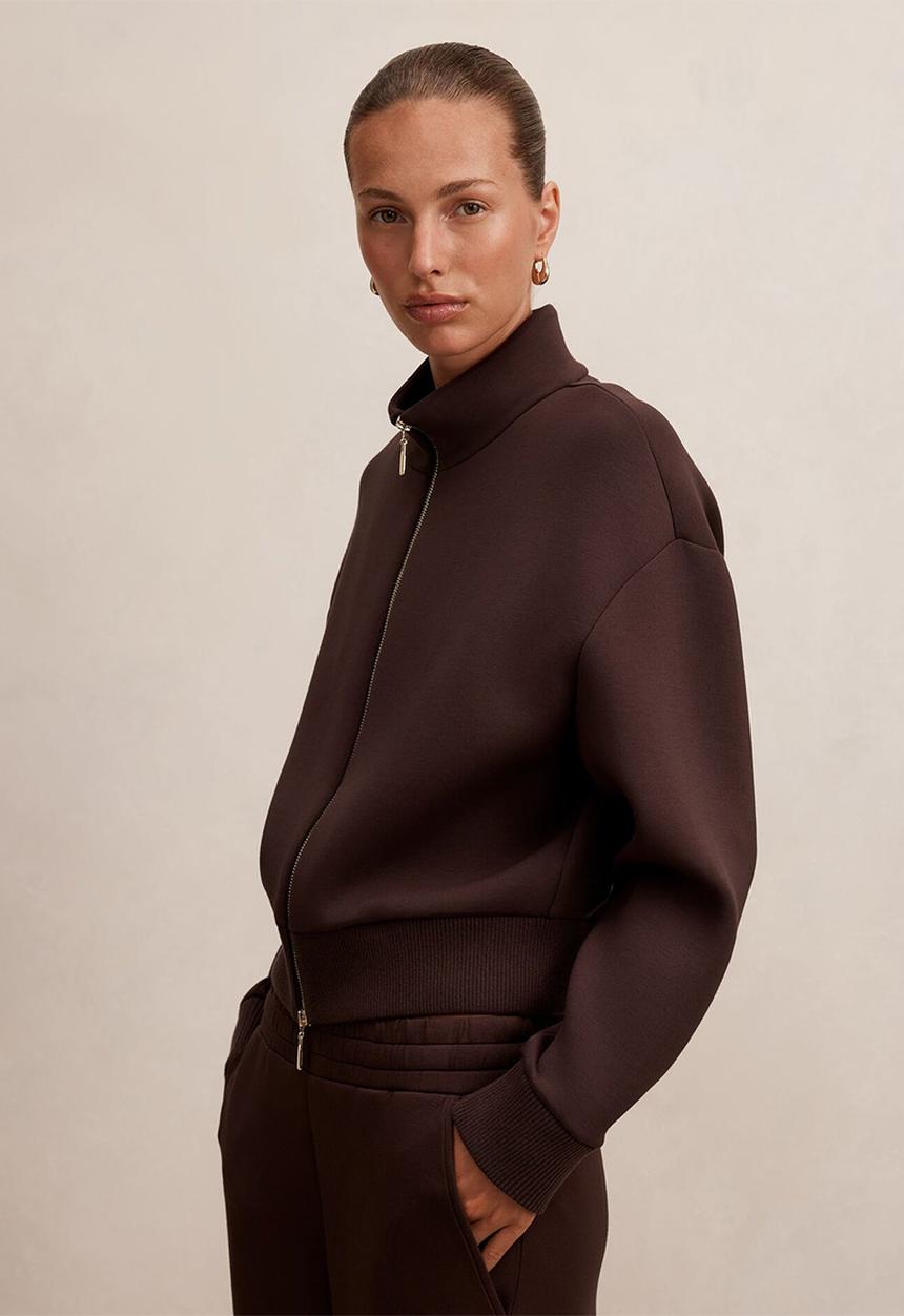 Forever New - Hannah zip lounge jacket in chocolate