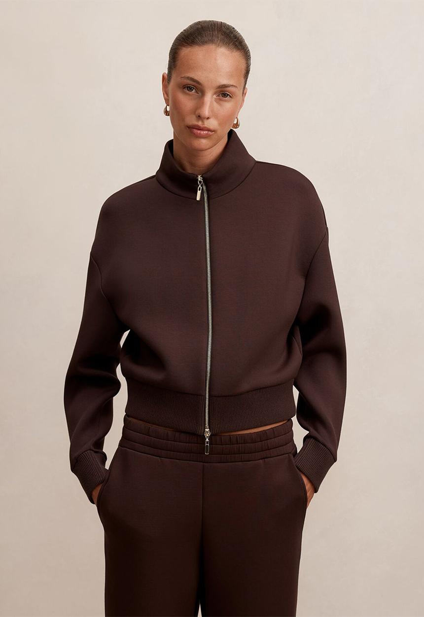 Forever New - Hannah zip lounge jacket in chocolate
