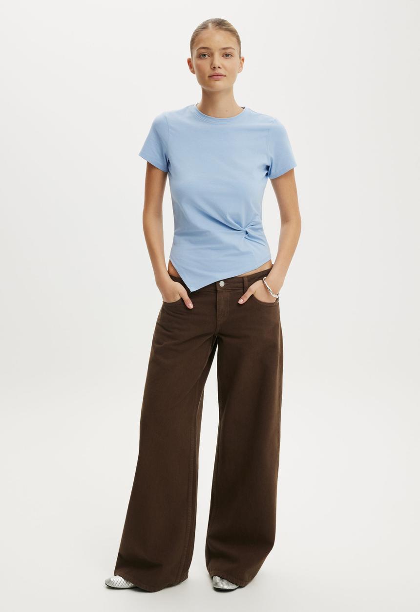 Cotton On - Twist Short Sleeve Tee - Romeo Blue