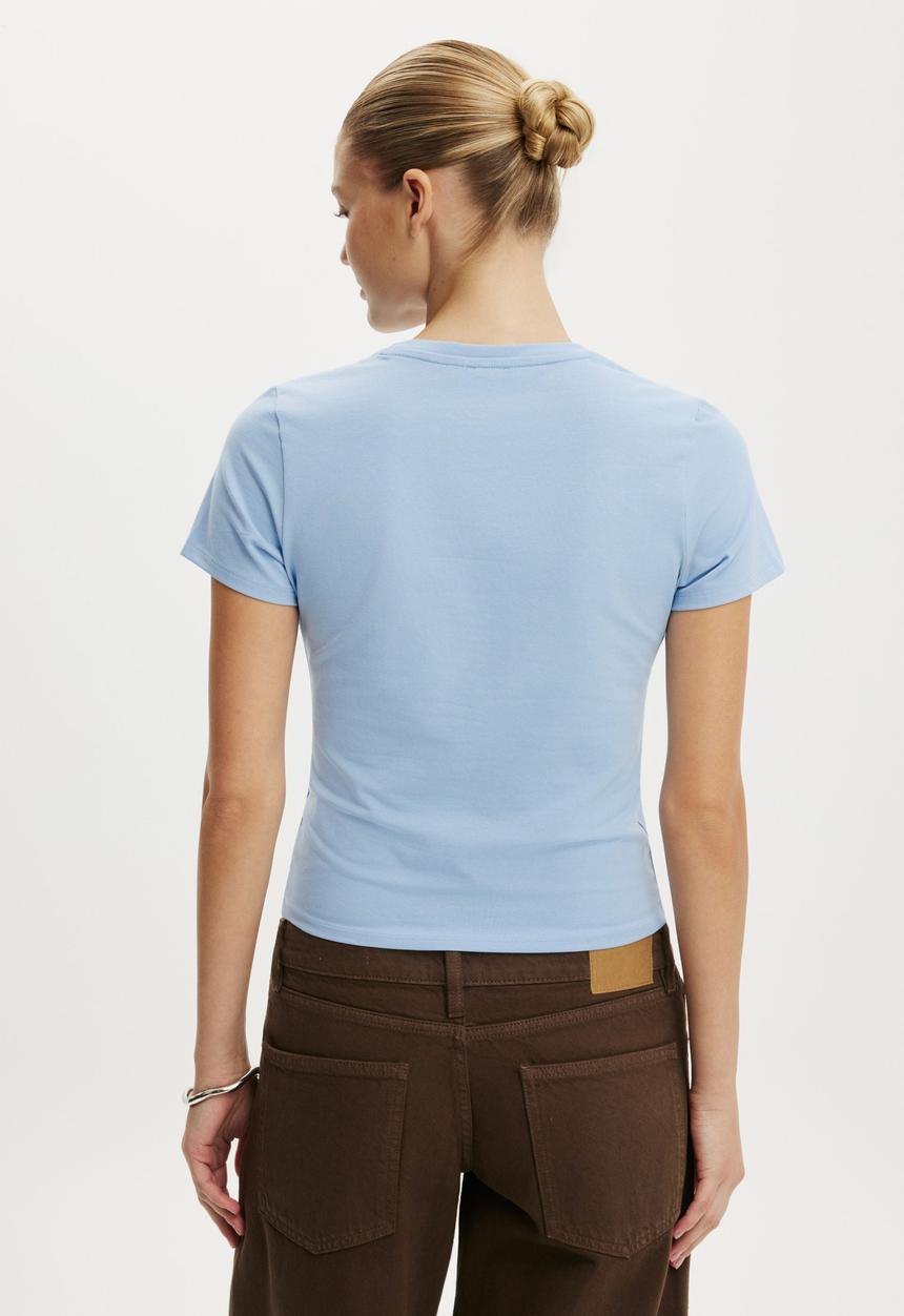 Cotton On - Twist Short Sleeve Tee - Romeo Blue