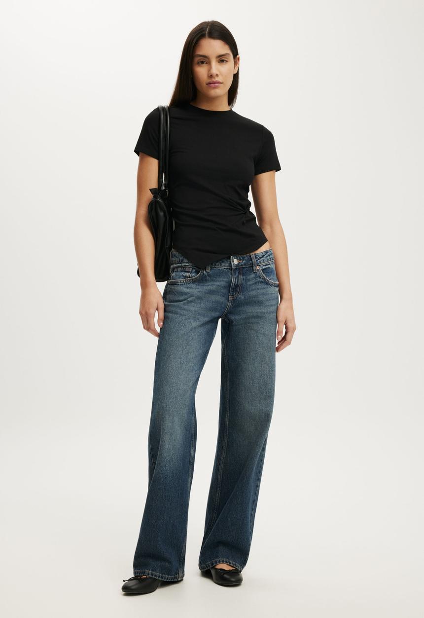 Cotton On - Twist Short Sleeve Tee - Black