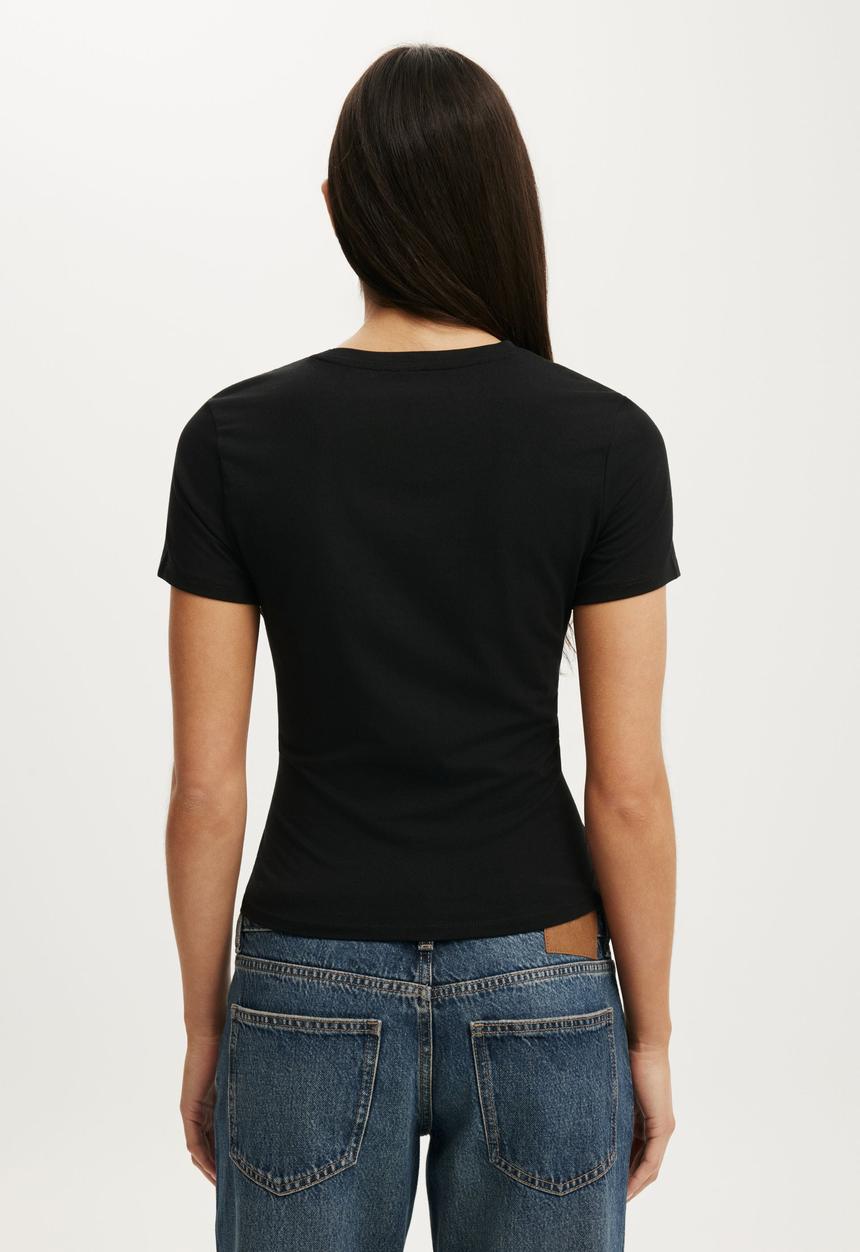 Cotton On - Twist Short Sleeve Tee - Black