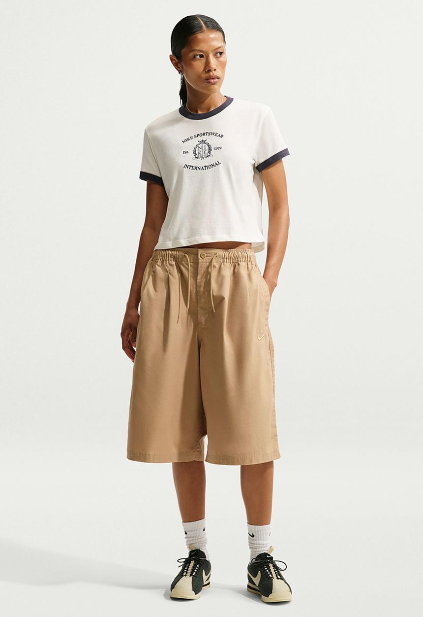 Nike - W Nsw Nk Clb  Rngr Tee Crst - Sail/Gridiron