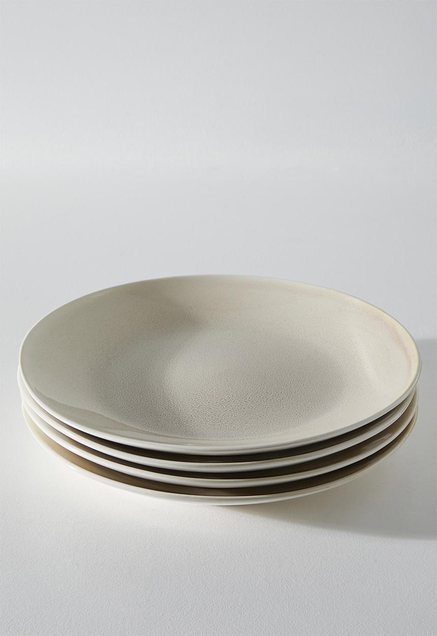 Excellent Houseware - Saki dinner plate set of 4 - Natural