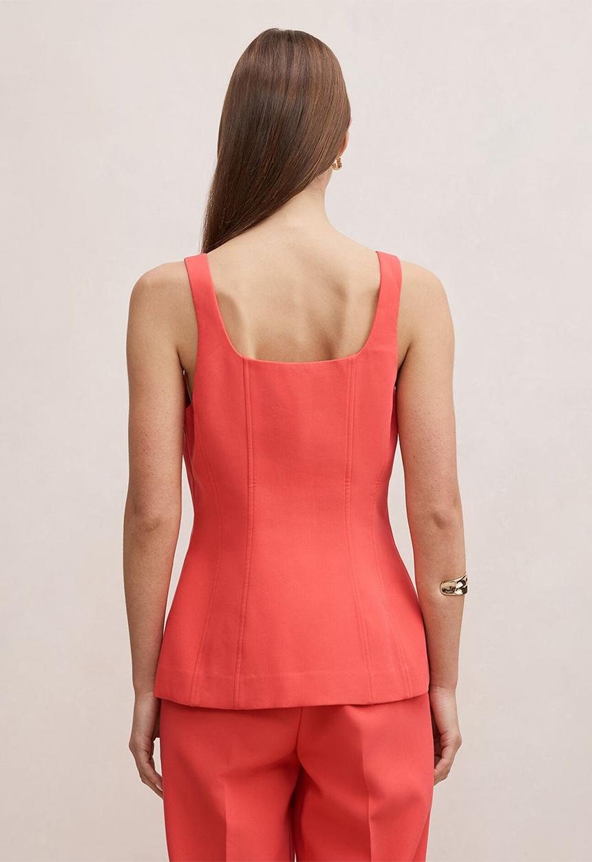 Forever New - Lee square neck waistcoat in pink suit