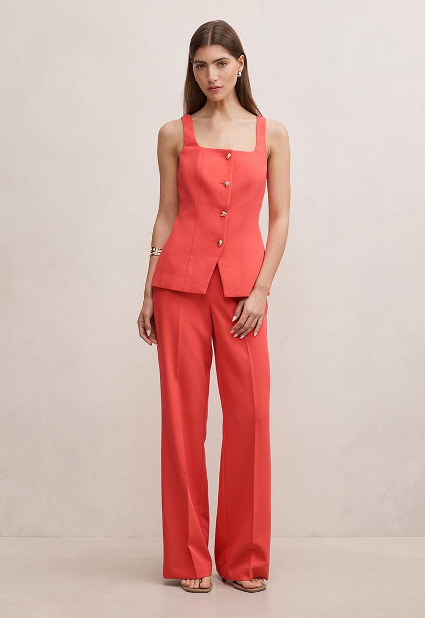 Forever New - Lee square neck waistcoat in pink suit