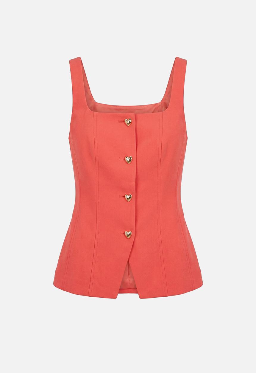 Forever New - Lee square neck waistcoat in pink suit