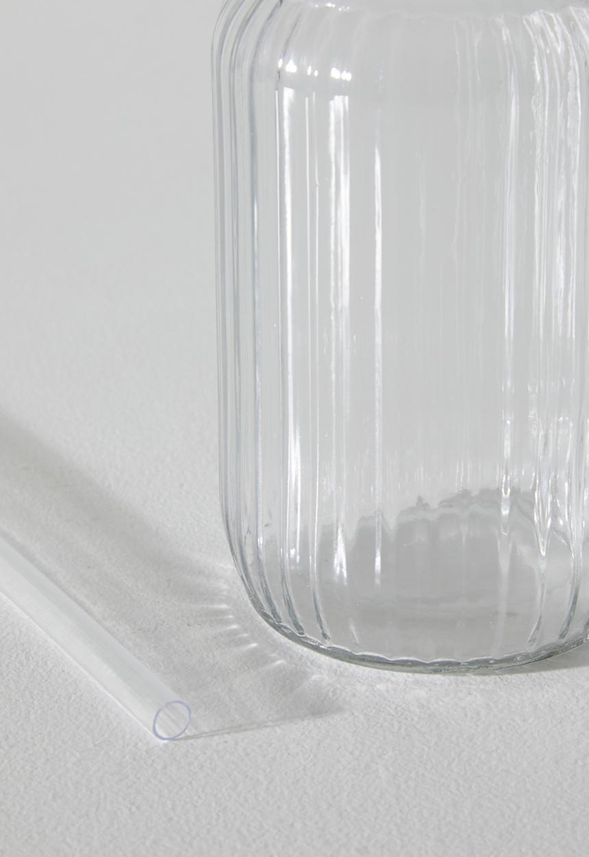 Excellent Houseware - Drinking glass with wood lid - Clear