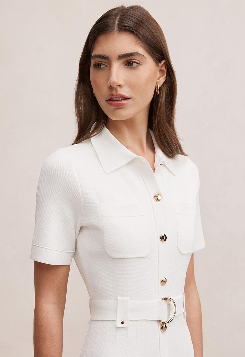 Forever New - Amy knit midi dress in porcelain