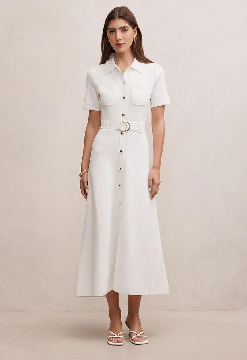 Forever New - Amy knit midi dress in porcelain