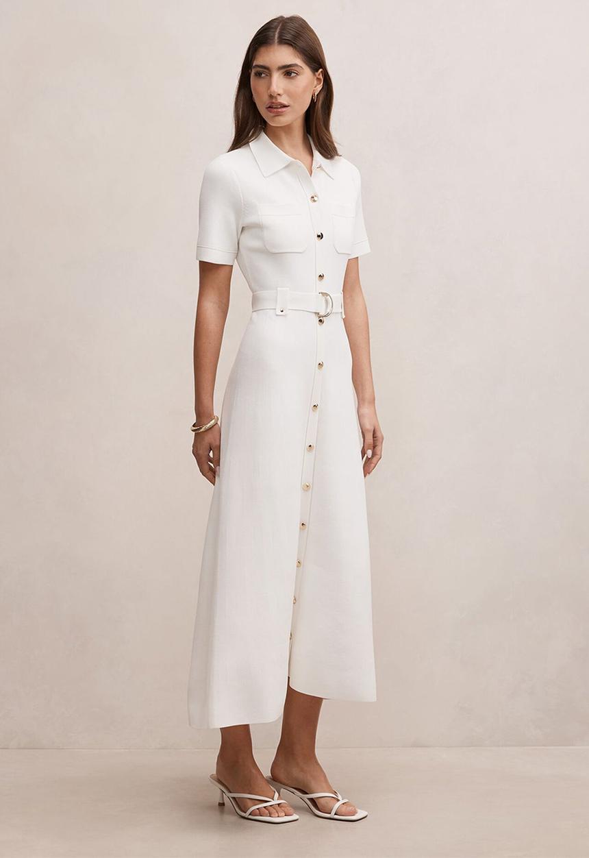 Forever New - Amy knit midi dress in porcelain