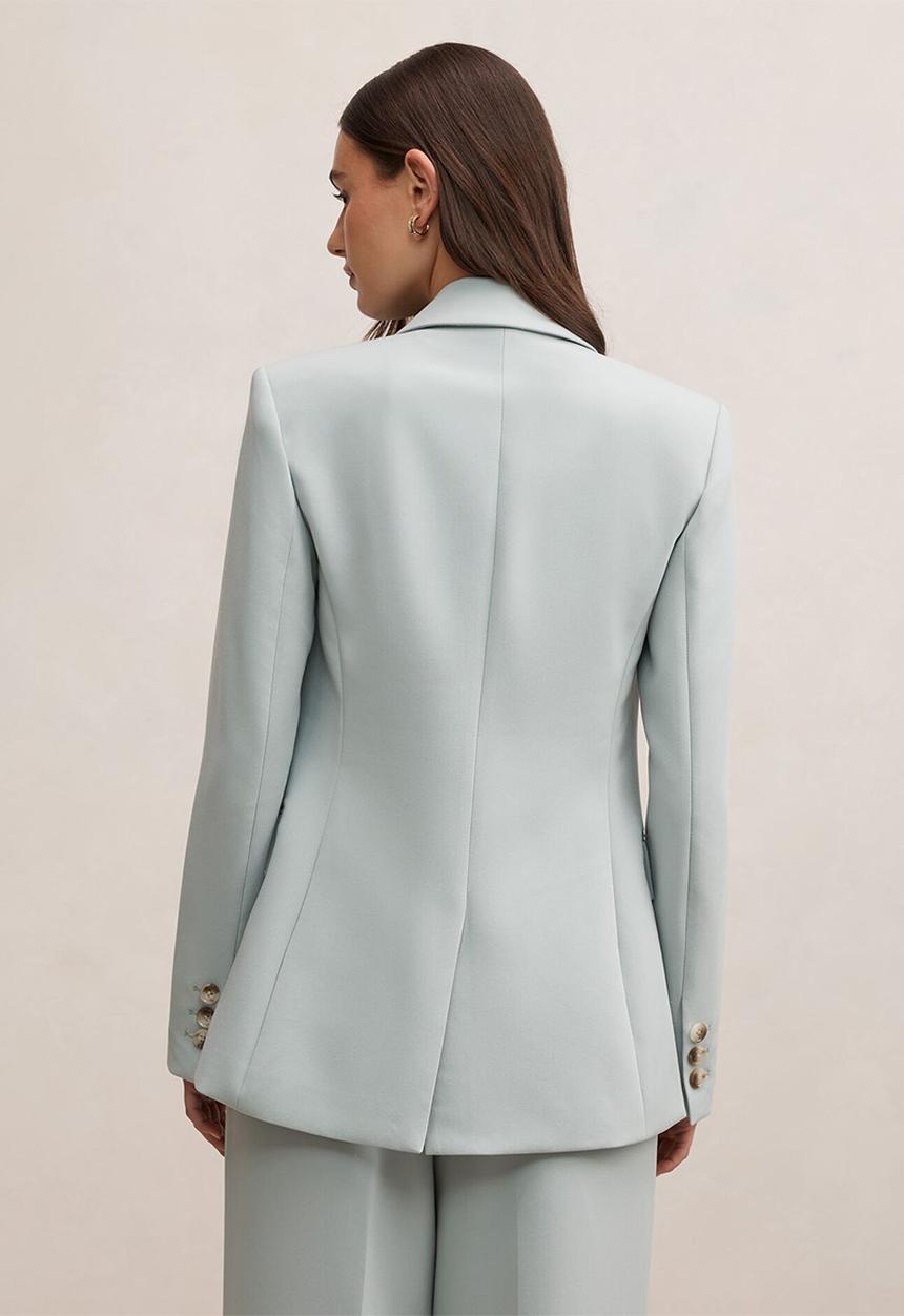 Forever New - Lee double breasted blazer in hazy aqua suit