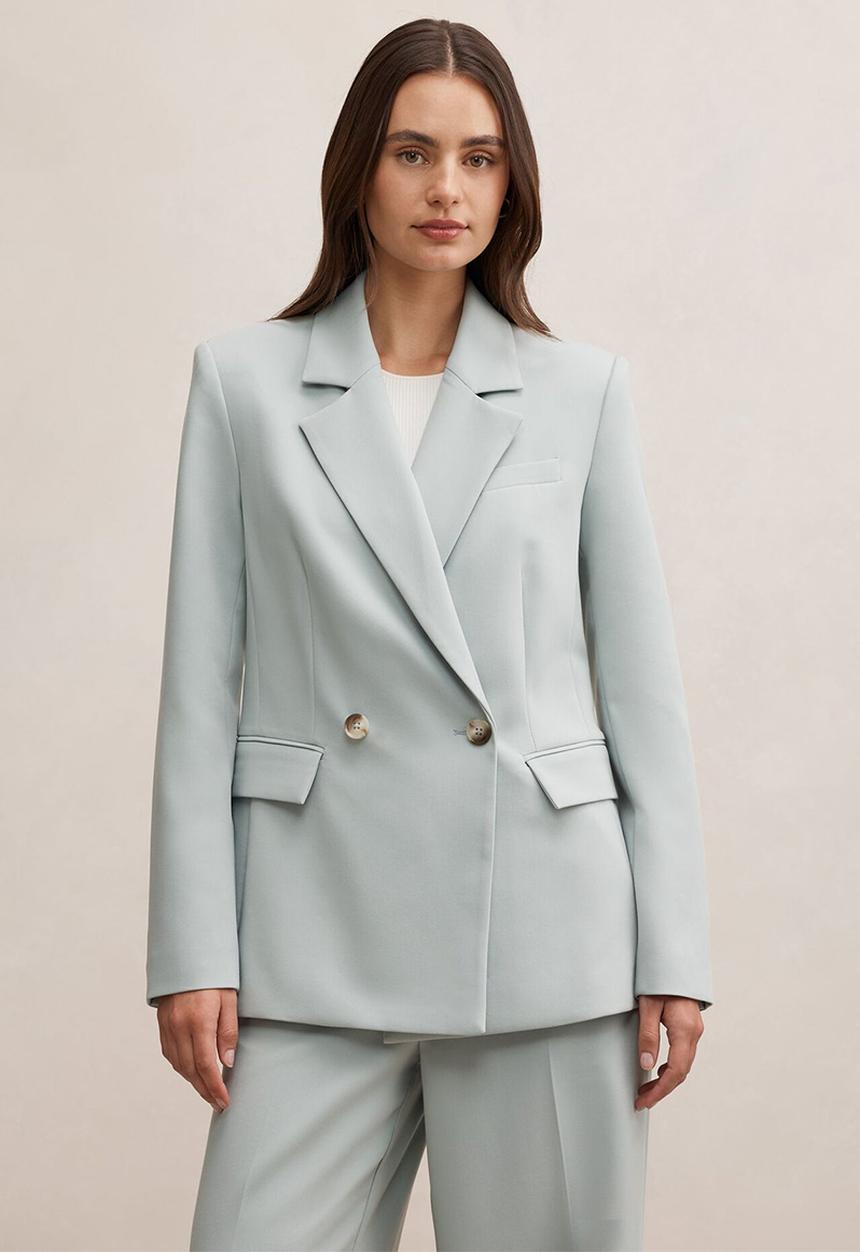 Forever New - Lee double breasted blazer in hazy aqua suit