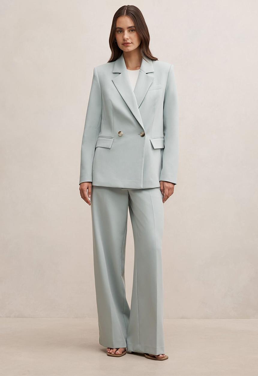 Forever New - Lee double breasted blazer in hazy aqua suit