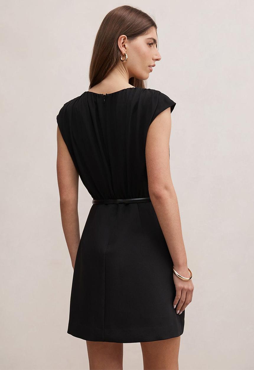 Forever New - Quinn gathered bodice mini dress in black