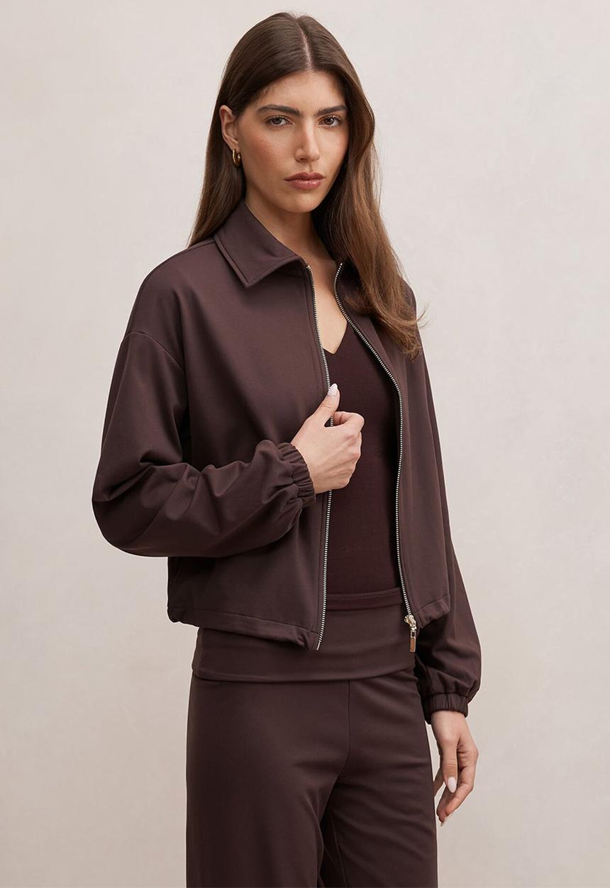 Forever New - Willow drawcord jacket in chocolate freckle