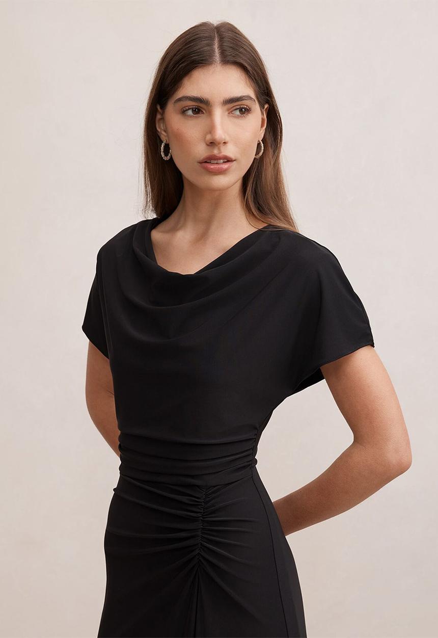 Forever New - Tahnee ruched waist midi dress in black